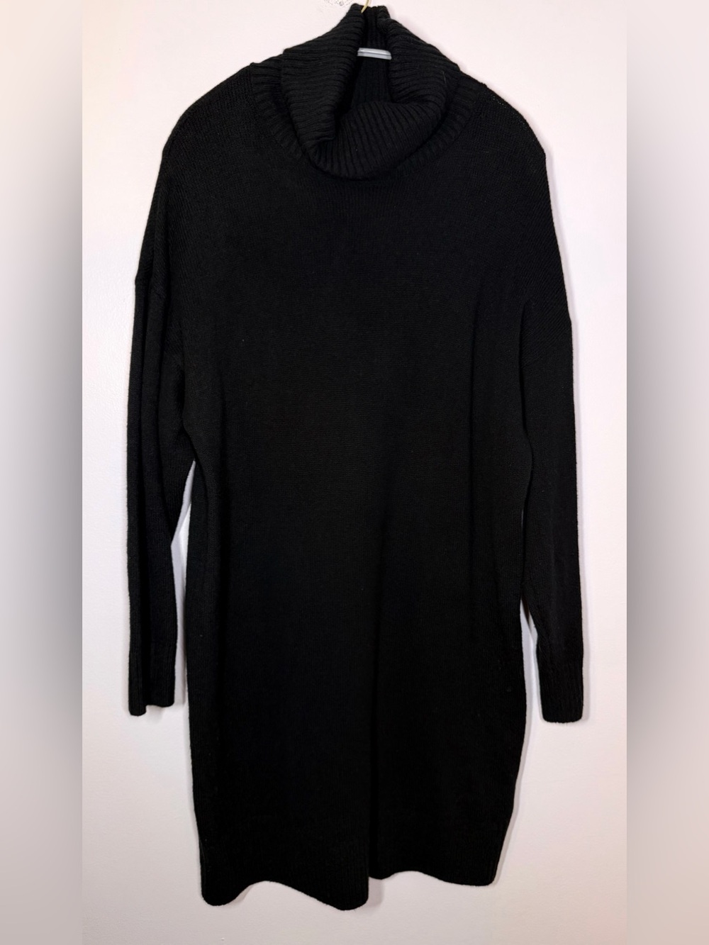 Gap CashSoft Relaxed Turtleneck Sweater Mini Dress Black M
